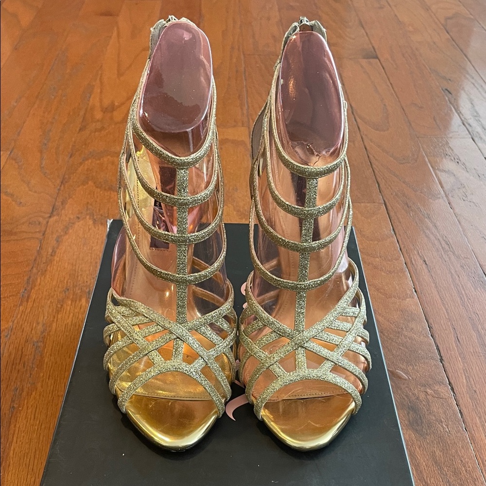 Nina Gold Strappy Heels